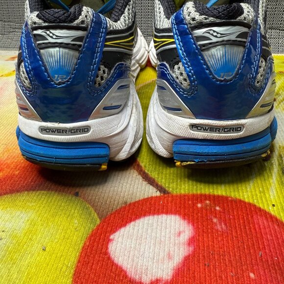 Saucony Omni 12 Mens Running Shoes Size 9 Gray Blue Yellow Athletic Sneakers - Picture 4 of 9